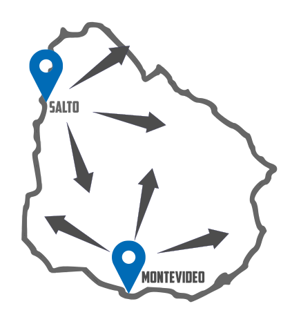 Logística, Montevideo-Salto